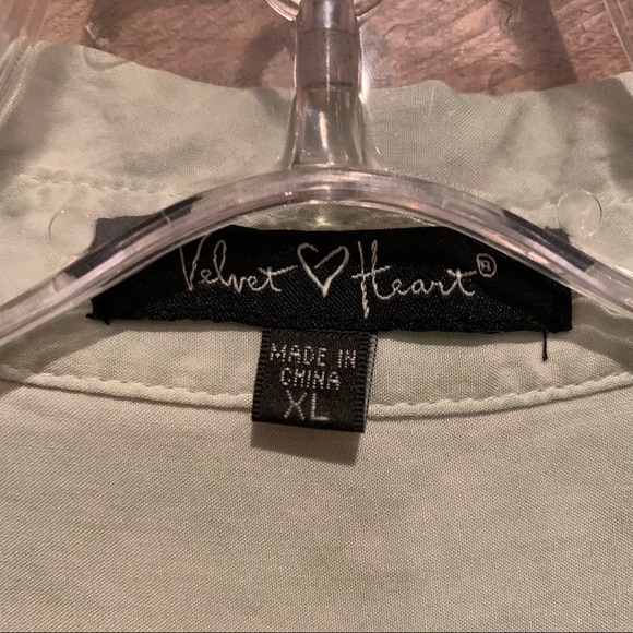 Velvet Heart Elisa Washed Out Button-Up Long Sleeve Shirt Green Size XL - Picture 8 of 11